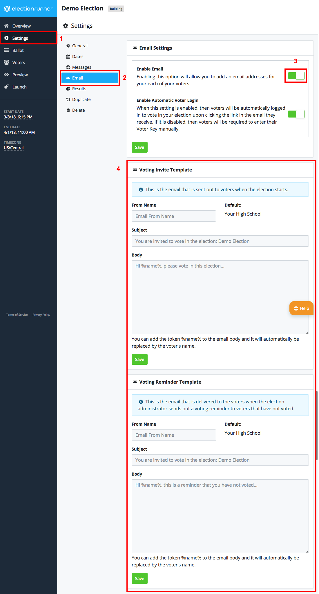 Election Email Templates